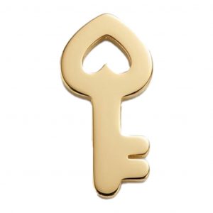 Charm dental oro llave corazón