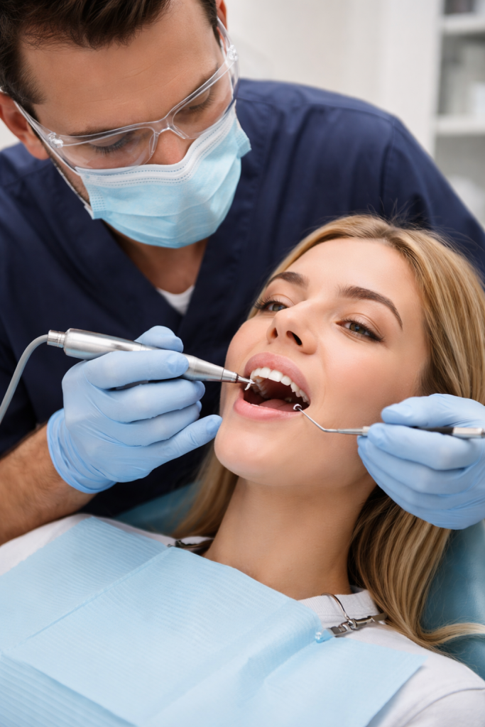 Profesional removiendo dental charm