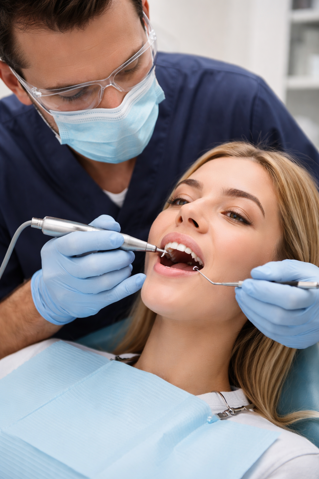 Profesional removiendo dental charm