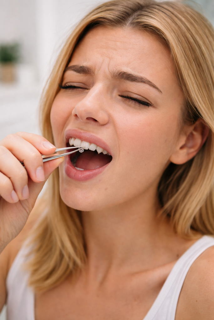 Remoción joya dental en casa
